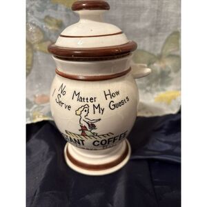 Vintage Ceramic Coffee‎ Jar From Japan 6” Tall